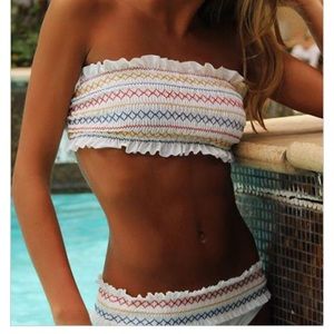 Boutique white strapless bikini
